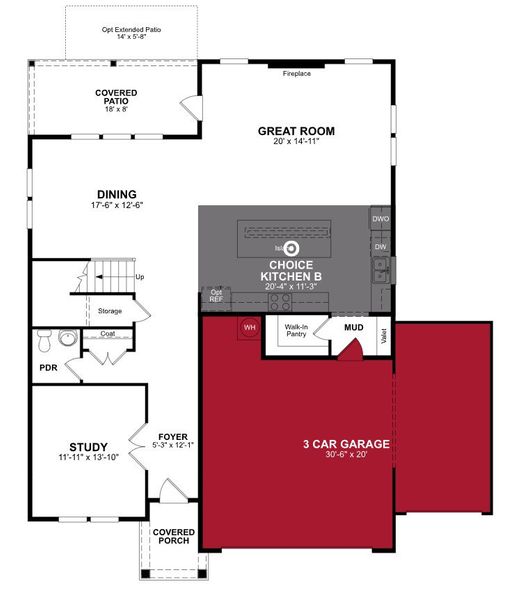 2D floor plan layout of this home in Hillside Manor, Powder Springs, GA (Image 2).
