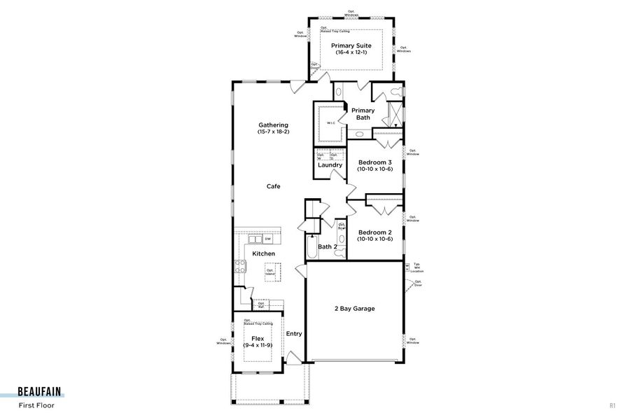 2D floor plan layout for the Beaufain by DRB Homes in Midtown at Nexton, Summerville, SC (Image 5). 2D floor plan layout for the Beaufain by DRB Homes in Midtown at Nexton, Summerville, SC (Image 5).