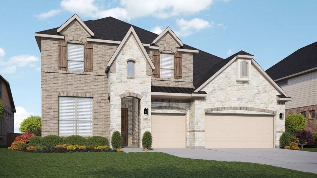Representative exterior photo of a completed home built from the Dartmouth by DRB Homes in Retreat at San Gabriel, Georgetown, TX (Image 2).