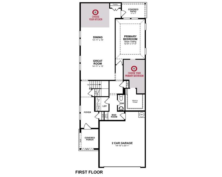 2D floor plan layout for the Cactus by Beazer Homes in Churchill, Anna, TX (Image 3).