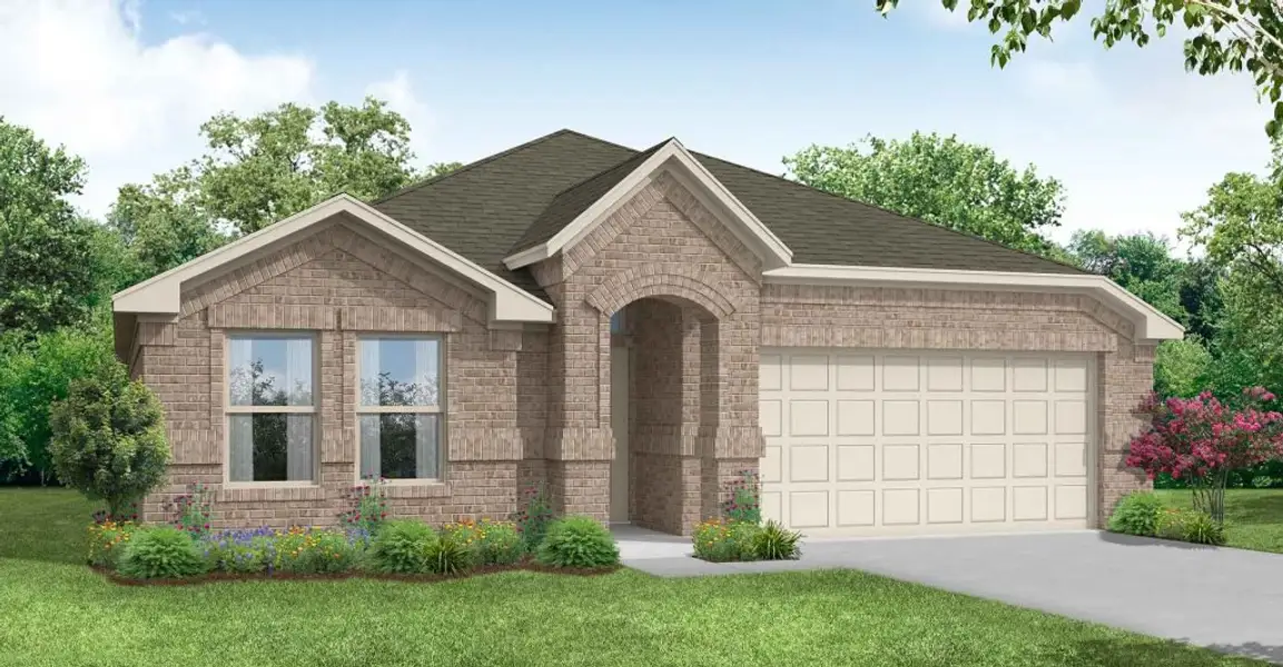 Representative exterior photo of a completed home built from the Atlanta by Impression Homes in Terra Vella, Haslet, TX (Image 4).