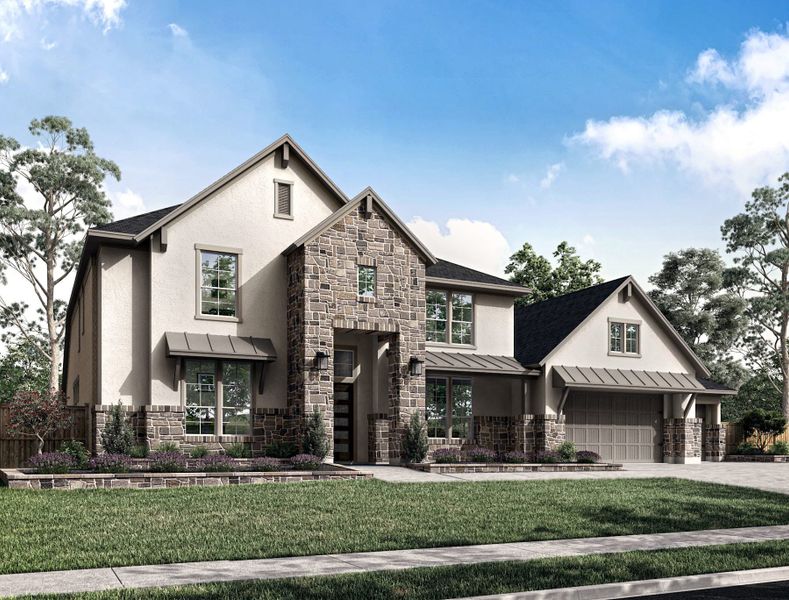 Representative exterior photo of a completed home built from the Marsala by Tri Pointe Homes in Legacy Grove, Montgomery, TX (Image 22).