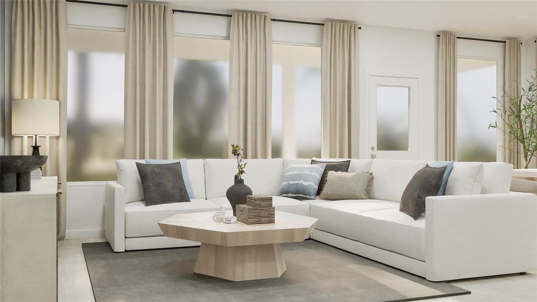 Furnished interior view inside a new home in Pleasant Hill, Bryan (Image 2). Furnished interior view inside a new home in Pleasant Hill, Bryan (Image 2).