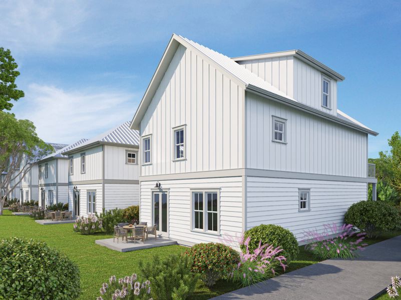 Representative exterior photo of a completed home built from the Pearl by Brock Built in Nautilus Pointe, Inlet Beach, FL (Image 22).