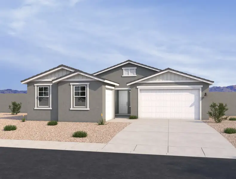 Farmhouse exterior elevation rendering