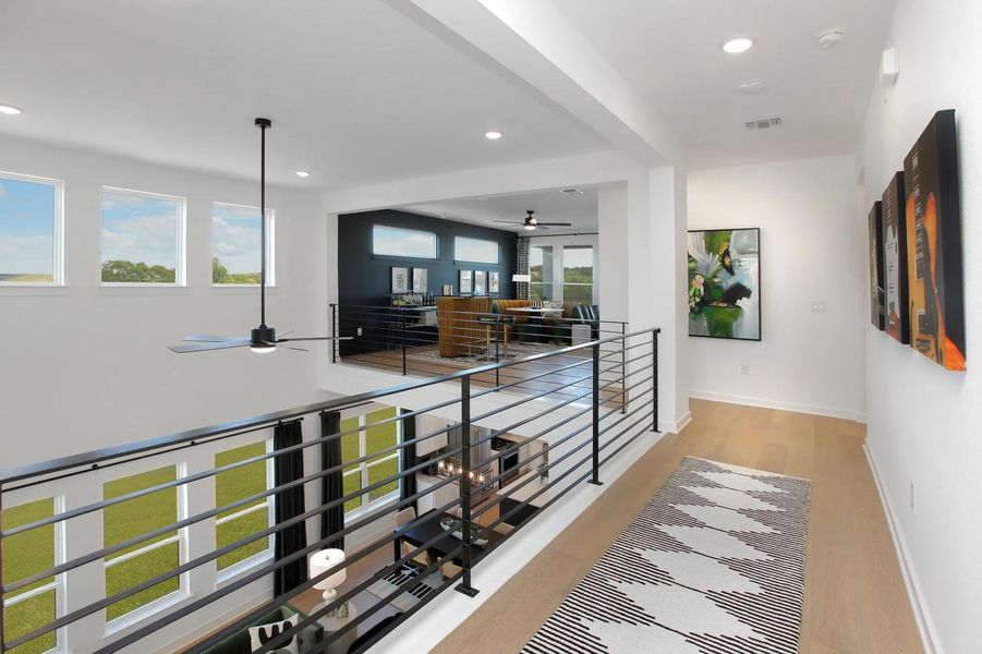 Furnished interior view inside a new home in Rough Hollow The District, Lakeway (Image 15).