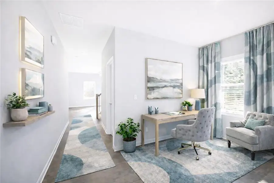 Furnished interior view inside a new home in The Hills at Cedar Creek, Winder (Image 4). Furnished interior view inside a new home in The Hills at Cedar Creek, Winder (Image 4).