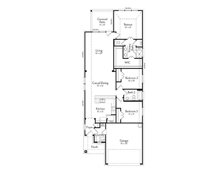 2D floor plan layout for the Lavaca by Autograph Homes in Aldeana - Tejas Collection, Bonney, TX (Image 3). 2D floor plan layout for the Lavaca by Autograph Homes in Aldeana - Tejas Collection, Bonney, TX (Image 3).