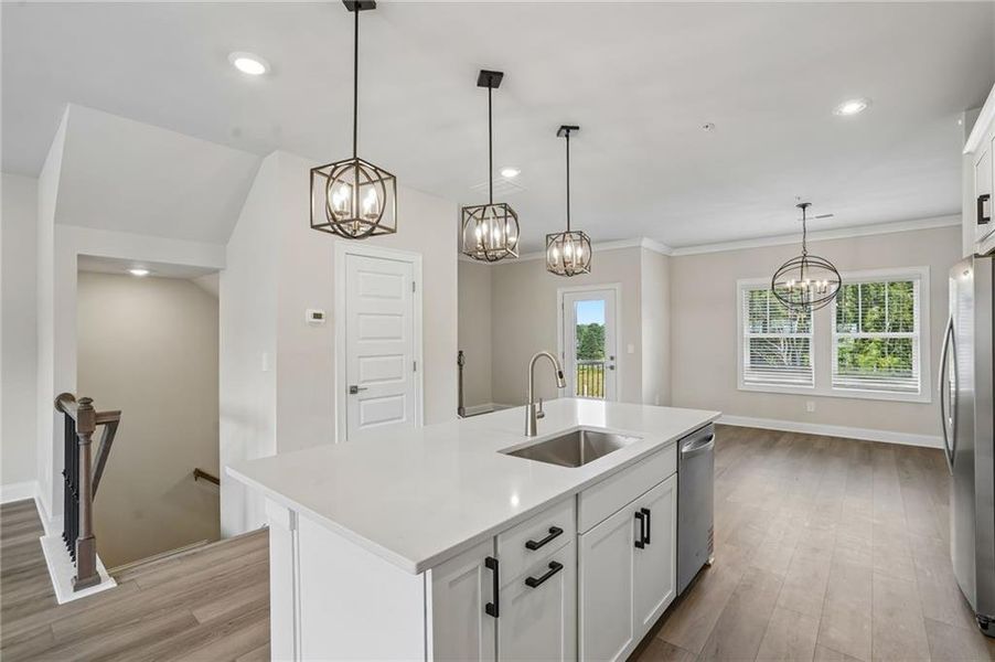 Furnished interior view inside a new home in Hemingway - Highland Series, Cumming (Image 12). Furnished interior view inside a new home in Hemingway - Highland Series, Cumming (Image 12).