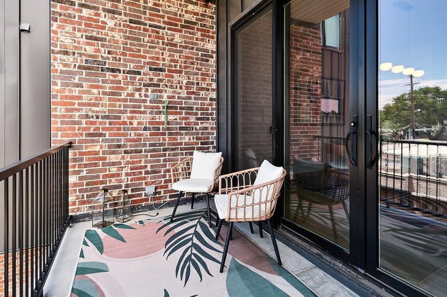 Second floor balcony sitting area