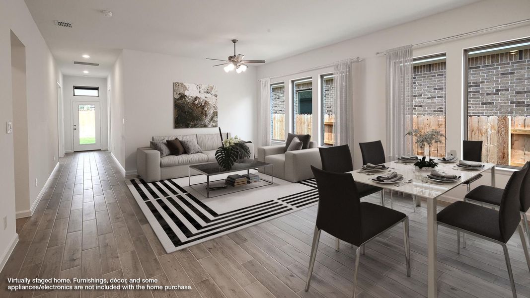 Furnished interior view inside a new home in Crosswinds 40', Kyle (Image 6).