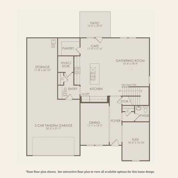 2D floor plan layout for the Frazier by Pulte Homes in Fishers Wood, Columbia, SC (Image 4).