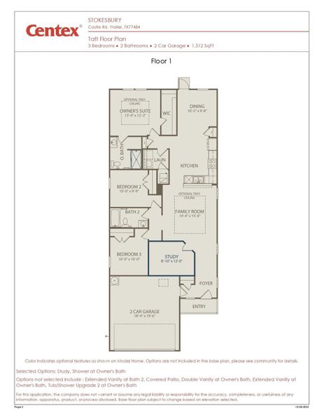 2D floor plan layout of this home in Stokesbury, Waller, TX (Image 2).