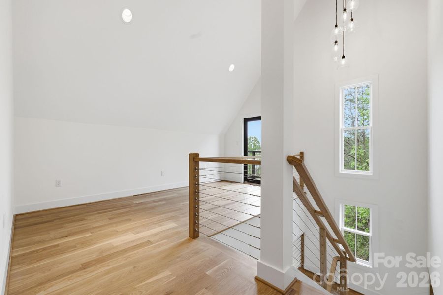 Upstairs den leads to balcony