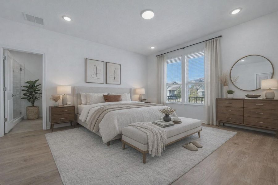 Bedroom featuring light wood finished floors