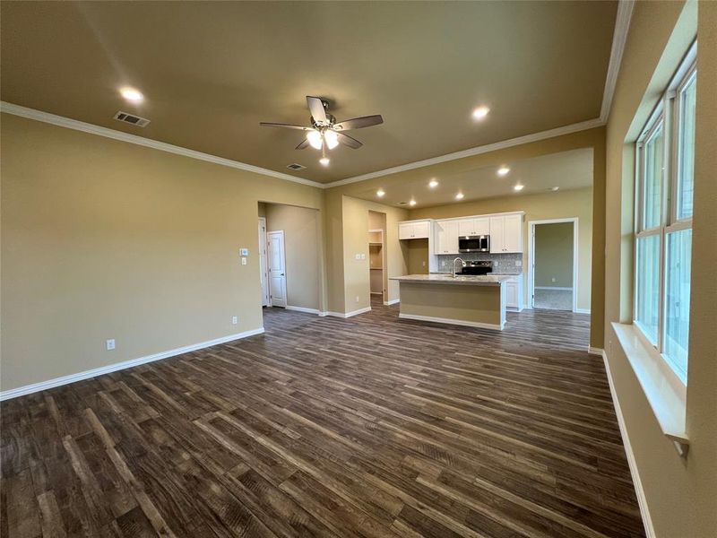 Living, Front Entry, Kitchen View