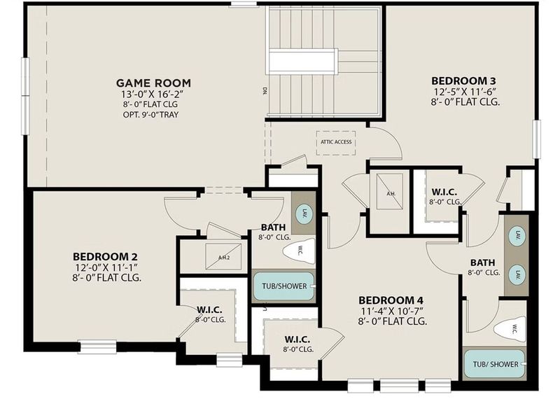 2D floor plan layout of this home in Hickory Ridge, Elmendorf, TX (Image 3).