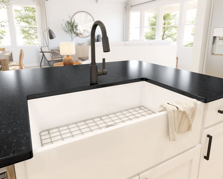 Kitchen with white apron-front sink Kitchen with white apron-front sink