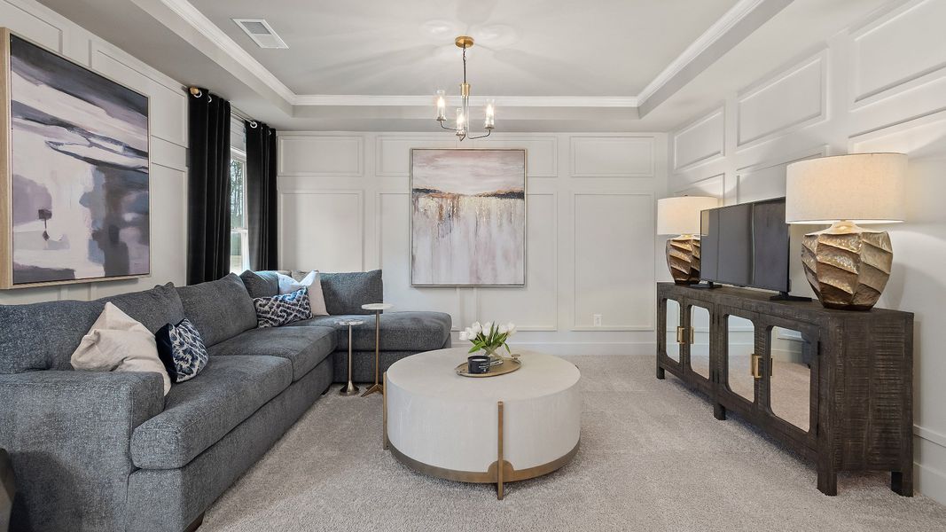 Furnished interior view inside a new home in Cambria at Traditions, Hampton (Image 28).