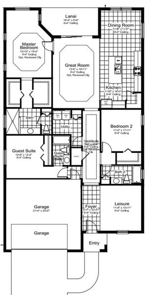 2D floor plan layout for the Applause by Neal Communities in Vicenza, Venice, FL (Image 4).