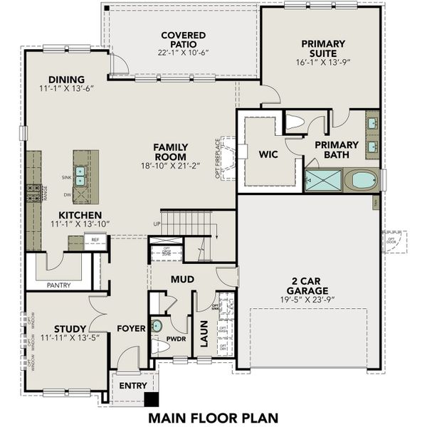 2D floor plan layout for the The Philip A with 3-Car Garage by Davidson Homes LLC in Lago Mar, Texas City, TX (Image 3).