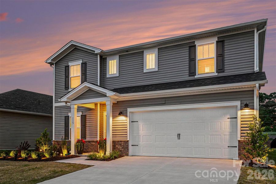 Front exterior of a new home in Shepherds Landing, Mooresville, NC, highlighting curb appeal (Image 19).