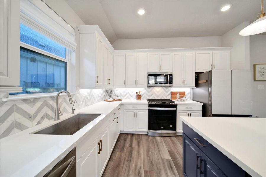 Furnished interior view inside a new home in The Highlands: Highland Duets, Porter (Image 22). Furnished interior view inside a new home in The Highlands: Highland Duets, Porter (Image 22).