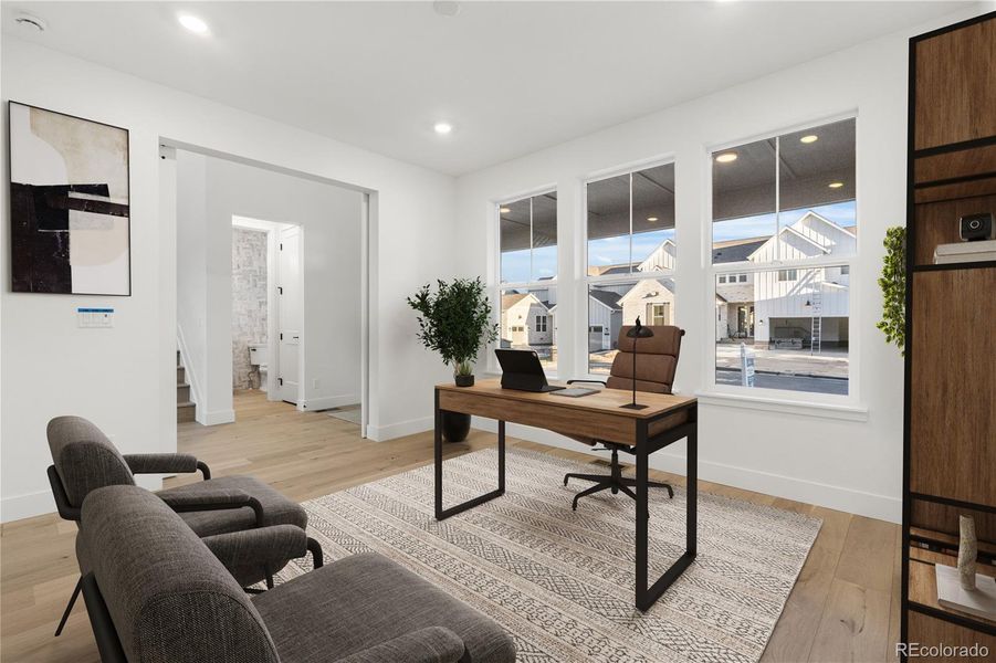 Furnished interior view inside a new home in Luxe at The Canyons, Castle Pines (Image 15).
