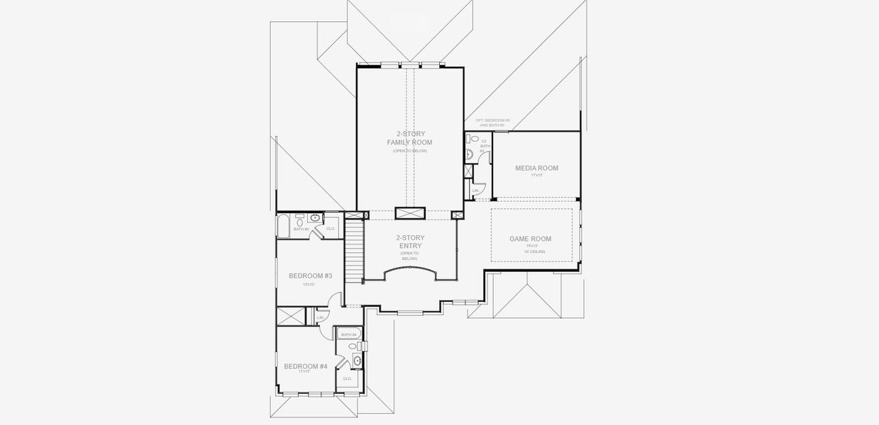 2D floor plan layout for the 4296W by Perry Homes in Jubilee 80', Hockley, TX (Image 4). 2D floor plan layout for the 4296W by Perry Homes in Jubilee 80', Hockley, TX (Image 4).