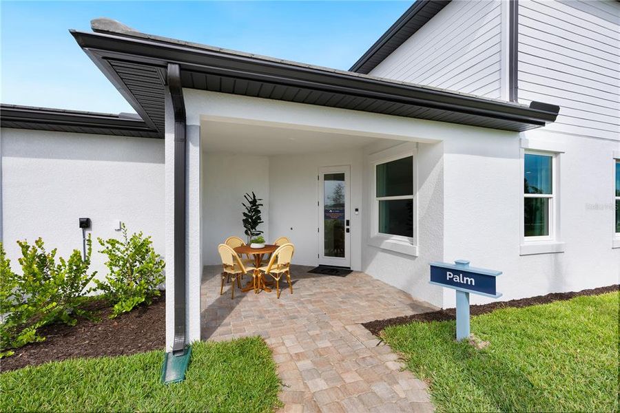Exterior details and patio area of a home in Palmera at Wellen Park, Venice (Image 3).