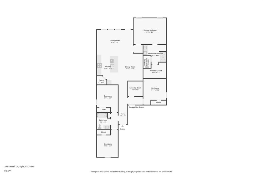 2D floor plan layout of this home in Paramount, Kyle, TX (Image 4).