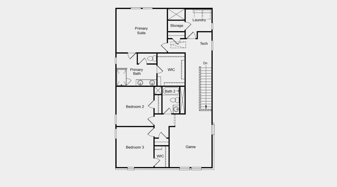 2D floor plan layout for the Osprey by Taylor Morrison in Stonewall Ranch, Liberty Hill, TX (Image 4).