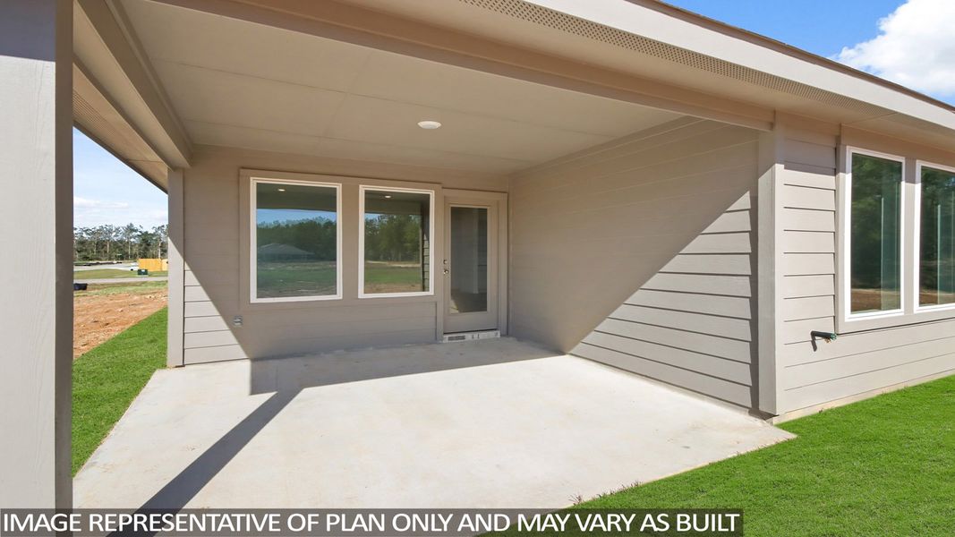 Front exterior of a new home in River Ranch Meadows, Dayton, TX, highlighting curb appeal (Image 22). Front exterior of a new home in River Ranch Meadows, Dayton, TX, highlighting curb appeal (Image 22).