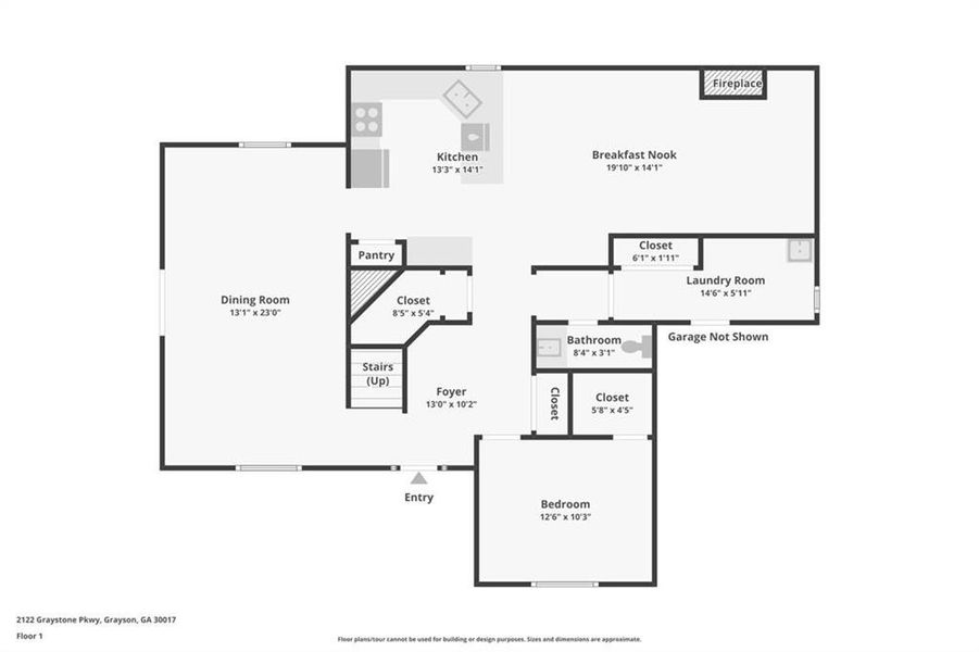 2D floor plan layout of this home in , Grayson, GA (Image 3).