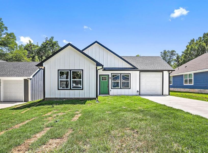Front exterior of a new home in , Denison, TX, highlighting curb appeal (Image 20).