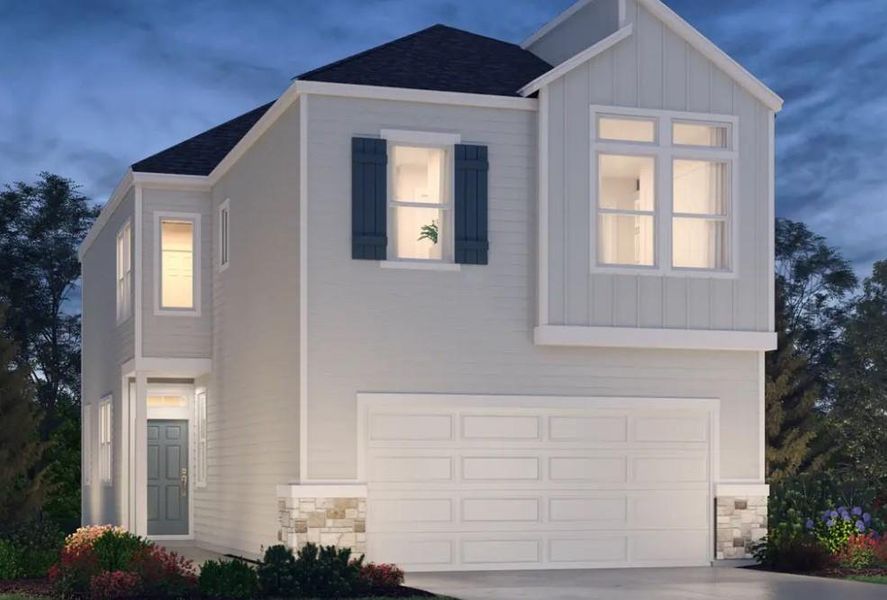 Front exterior of a new home in Parkway Commons - City Series, Missouri City, TX, highlighting curb appeal (Image 1).