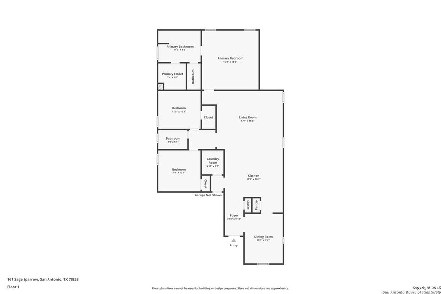 2D floor plan layout of this home in Redbird Ranch, San Antonio, TX (Image 5).