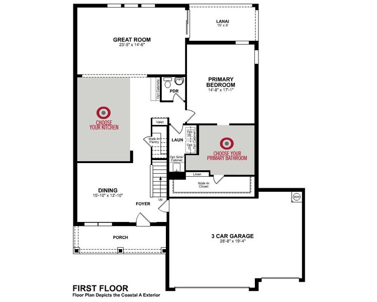 2D floor plan layout of this home in Estates at Lake Jesup, Sanford, FL (Image 3).