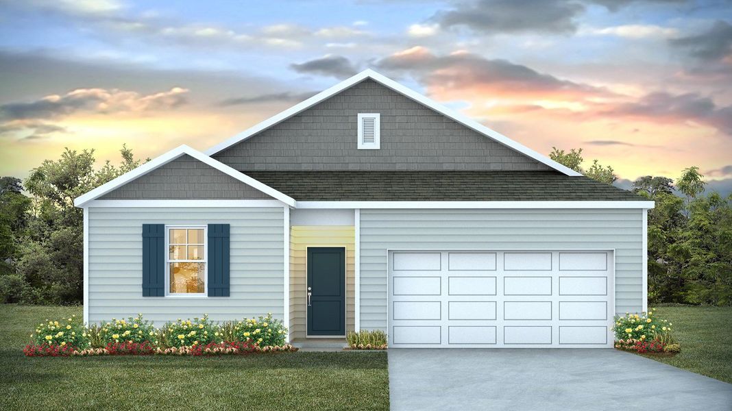 Representative exterior photo of a completed home built from the Kerry by D.R. Horton in Meadowview Plantation, Sumter, SC (Image 2). Representative exterior photo of a completed home built from the Kerry by D.R. Horton in Meadowview Plantation, Sumter, SC (Image 2).