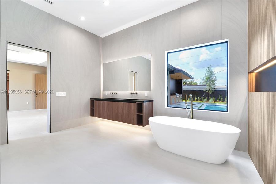 Furnished interior view inside a new home in , Miami (Image 14).