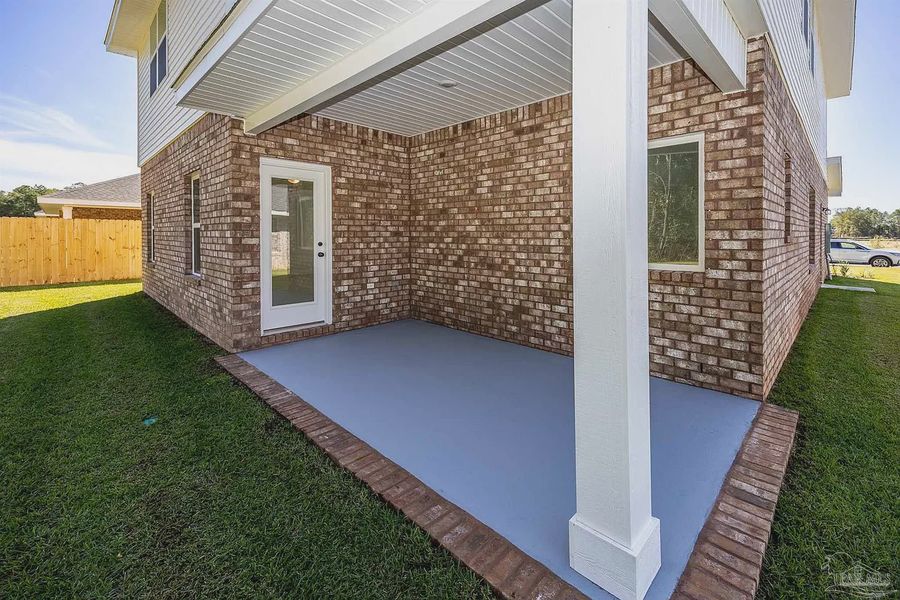 Exterior details and patio area of a home in Parkland Place, Pace (Image 4). Exterior details and patio area of a home in Parkland Place, Pace (Image 4).