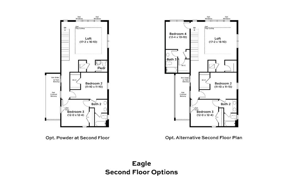 2D floor plan layout for the Eagle by DRB Homes in Biscayne Landing at Seaire, Parrish, FL (Image 7).