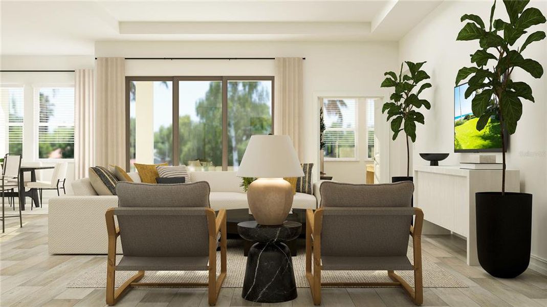 Furnished interior view inside a new home in Two Rivers, Zephyrhills (Image 12). Furnished interior view inside a new home in Two Rivers, Zephyrhills (Image 12).