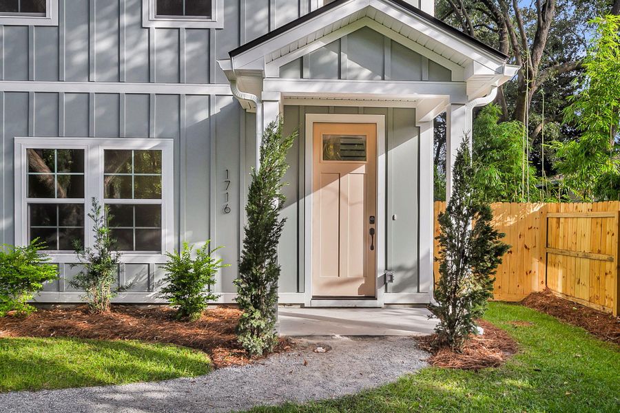 Exterior details and patio area of a home in , Charleston (Image 17). Exterior details and patio area of a home in , Charleston (Image 17).