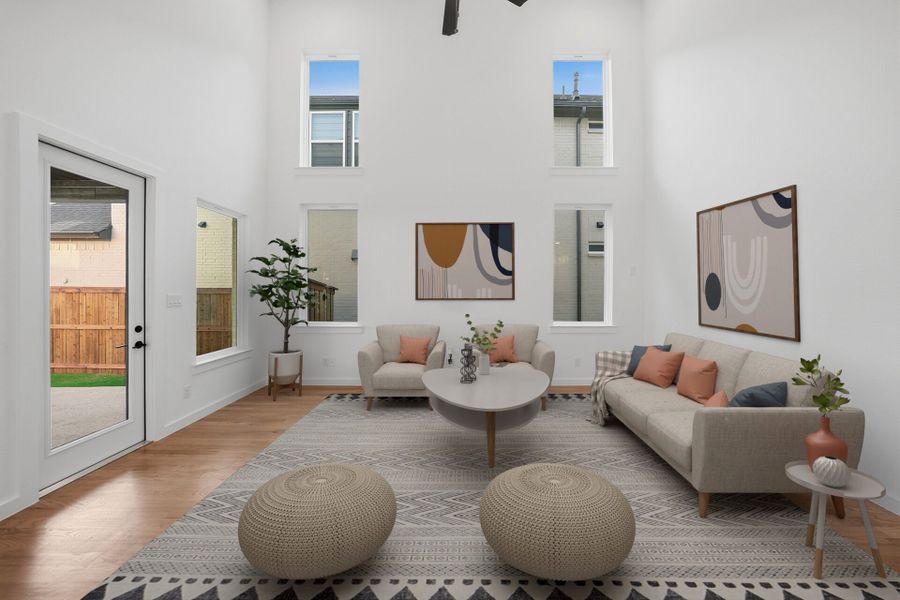 Furnished interior view inside a new home in Light Farms Brenham - 40' Lots, Celina (Image 12).