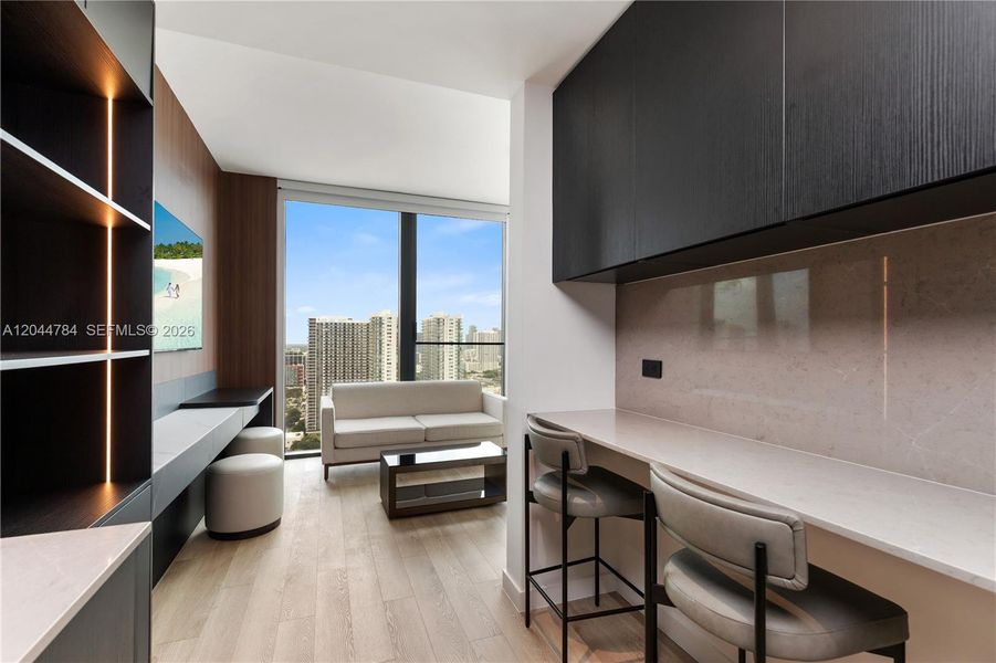 Furnished interior view inside a new home in , Miami (Image 4). Furnished interior view inside a new home in , Miami (Image 4).