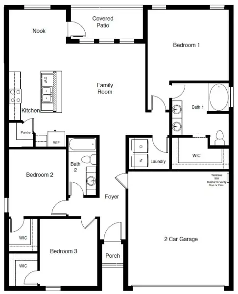 2D floor plan layout of this home in Yukon Ridge, Odessa, TX (Image 4).