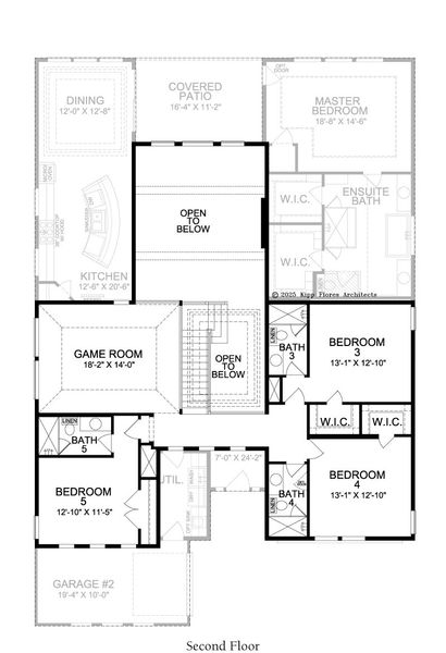 2D floor plan layout for the Hawthorne by Landon Homes in Lexington Frisco, Frisco, TX (Image 6).