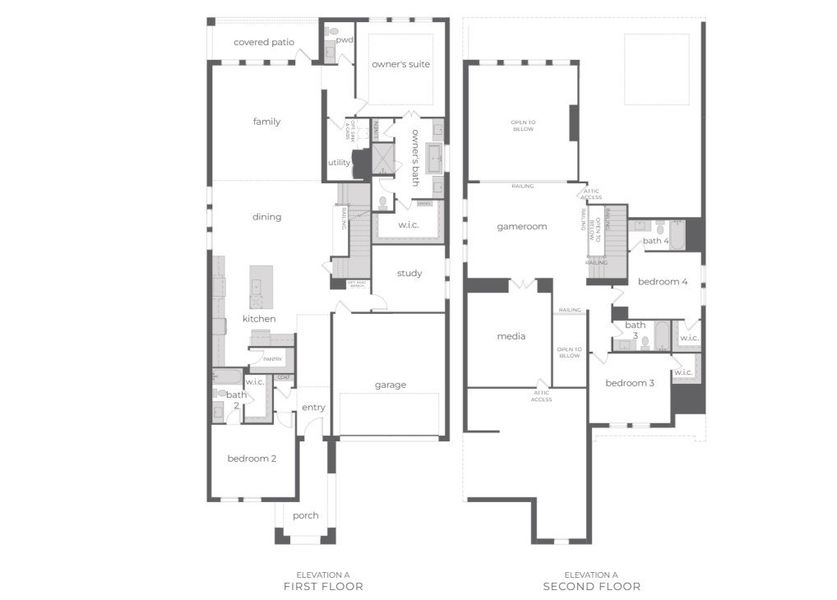 2D floor plan layout of this home in Village on Main Street, Frisco, TX (Image 4). 2D floor plan layout of this home in Village on Main Street, Frisco, TX (Image 4).
