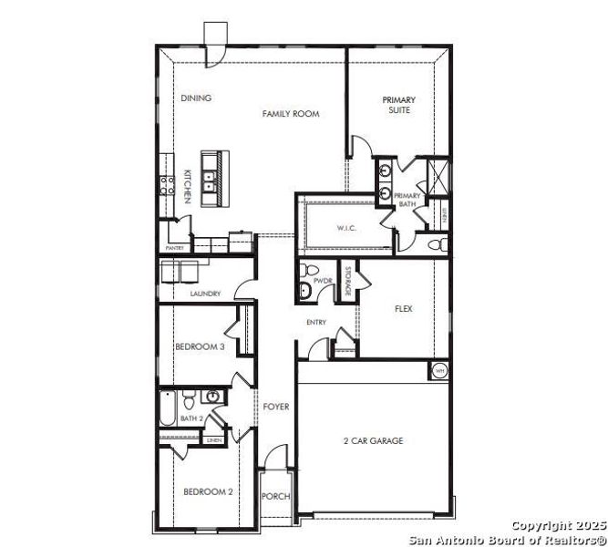 2D floor plan layout of this home in Carmel Ranch, Schertz, TX (Image 5).
